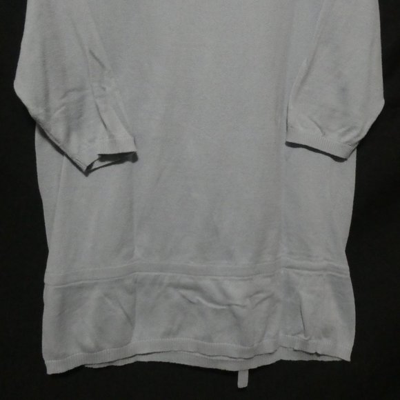 MEXX | large | 100% Cotton | 3/4 Sleeve Knit Scoop Neck Sweater | Light Grey - Picture 11 of 11